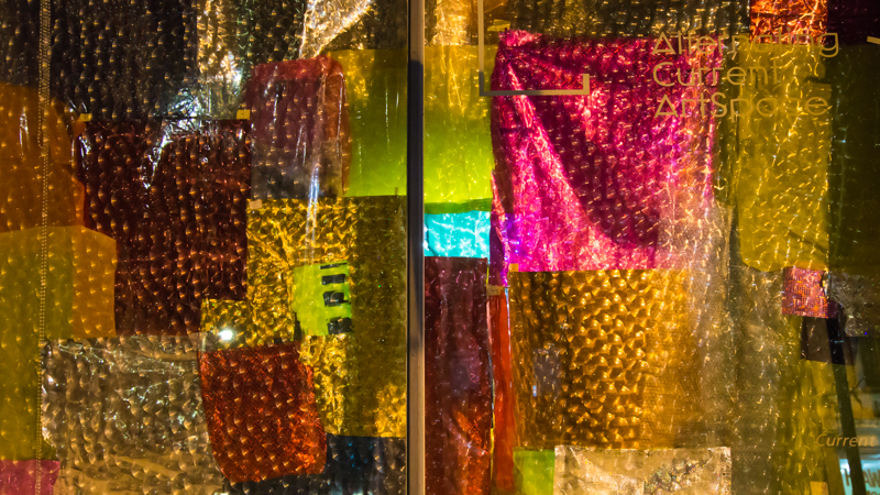 Alternating Current Gallery Window experimental installation - night