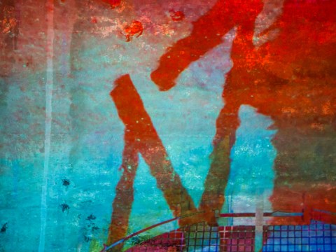 Linda Loh "Colour Up, Water Down" detail view of projection at The Substation, Newport, Melbourne