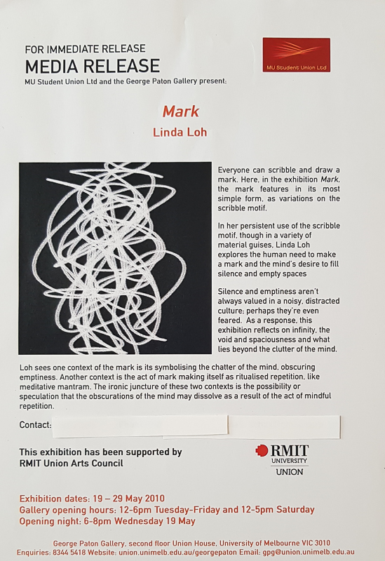Linda Loh George Paton Gallery Mark 2010 Media Release